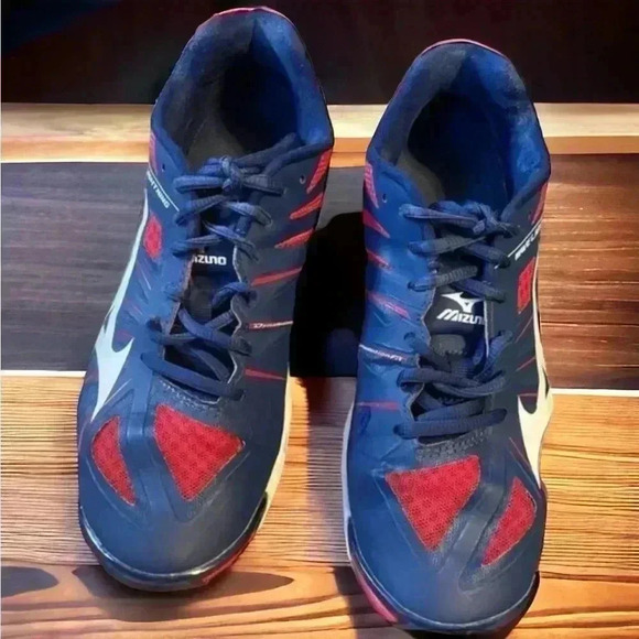 MIZUNO WAVE LIGHTNING SR Touch Men's Volleyball Shoes 9 Wide Red White Blue - Picture 3 of 4